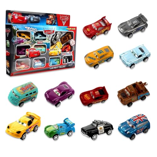12 Stück Cars Spielzeug, Mini Auto Set, Lightning Car Cartoon Fahrzeug, Kinderidee Spielfahrzeuge, Rennspiele, Geeignet für Kinder ab 3 Jahren 12 Stück Cars Spielzeug, Mini Auto Set, Lightning Car Cartoon Fahrzeug, Kinderidee Spielfahrzeuge, Rennspiele, Geeignet für Kinder ab 3 Jahren von SUEHBEXF