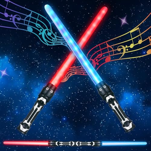 SUFANG 2 Stück Laserschwert Kinder Lichtschwerter mit Licht und Sound Doppelklingen Laserschwert Duell Lichtschwerter 2 in 1 Lichtschwert Einziehbares Laserschwert Cosplay Spielzeug für Kinder SUFANG 2 Stück Laserschwert Kinder Lichtschwerter mit Licht und Sound Doppelklingen Laserschwert Duell Lichtschwerter 2 in 1 Lichtschwert Einziehbares Laserschwert Cosplay Spielzeug für Kinder von SUFANG