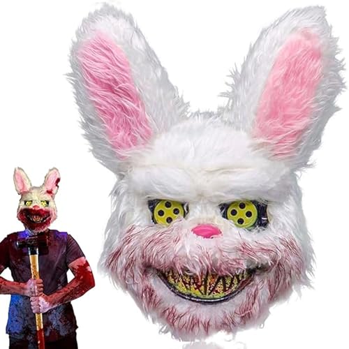 SUFANG Halloween Maske Horror Hasenmaske Blutige Kaninchen Maske Gruselige Halloween Maske für Erwachsene Plüsch Bloody Bunny Maske Horror Maske für Halloween Kostüm Karnevalsparty Cosplay Maskerade SUFANG Halloween Maske Horror Hasenmaske Blutige Kaninchen Maske Gruselige Halloween Maske für Erwachsene Plüsch Bloody Bunny Maske Horror Maske für Halloween Kostüm Karnevalsparty Cosplay Maskerade von SUFANG