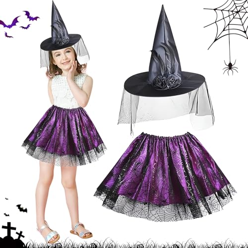 2-teilig Hexenkostüm Kinder Tüllrock Tütü Rock mit Hexenhut Hexenkostüm Mädchen Halloween Kostüm Kinder Hexe Kostüm Kinder Hexen Verkleidung Set für Halloween Karneval Fasching Mottoparty 2-teilig Hexenkostüm Kinder Tüllrock Tütü Rock mit Hexenhut Hexenkostüm Mädchen Halloween Kostüm Kinder Hexe Kostüm Kinder Hexen Verkleidung Set für Halloween Karneval Fasching Mottoparty von SUFANG