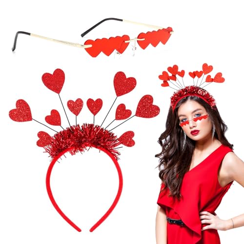 Herz Haarreif Rot Herz Stirnband mit Randlose Herz Brille Glitter Herz Haarband Haarreif glitzer Pailletten Haarreif Herzen für Urlaub Hochzeit Geburtstag Geschenk Party Accessoires Herz Haarreif Rot Herz Stirnband mit Randlose Herz Brille Glitter Herz Haarband Haarreif glitzer Pailletten Haarreif Herzen für Urlaub Hochzeit Geburtstag Geschenk Party Accessoires von SUFANG