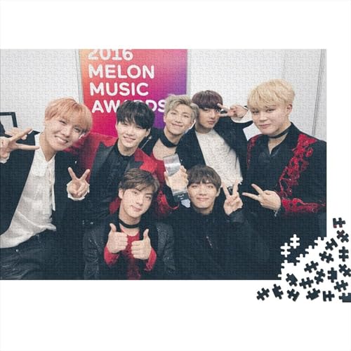 BTS Puzzle 1000 Teile Schwer Puzzle Spielzeug Lernspiel Impossible Bangtan Herausforderungsspielzeug Für Erwachsene Und Kinder in Bewährter 1000pcs (75x50cm) von SUFFERBOW