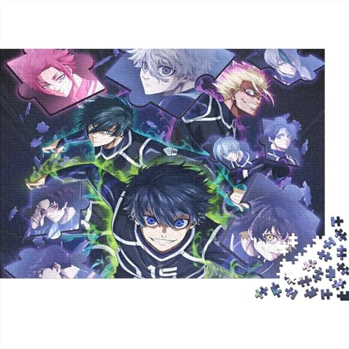 Blaues Schloss Puzzles 1000 Teile Schwer Puzzle Spielzeug Pädagogisches Spiel Impossible Fußball-Anime Herausforderung Spielzeug Für Erwachsene Kinder 1000pcs (75x50cm) von SUFFERBOW