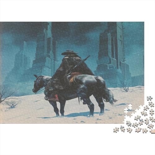 Cowboy-Jäger Puzzle 1000 Teile Schwer Puzzle Spielzeug Lernspiel Impossible Western Herausforderungsspielzeug Für Erwachsene Und Kinder Ab 14 Jahren 1000pcs (75x50cm) von SUFFERBOW