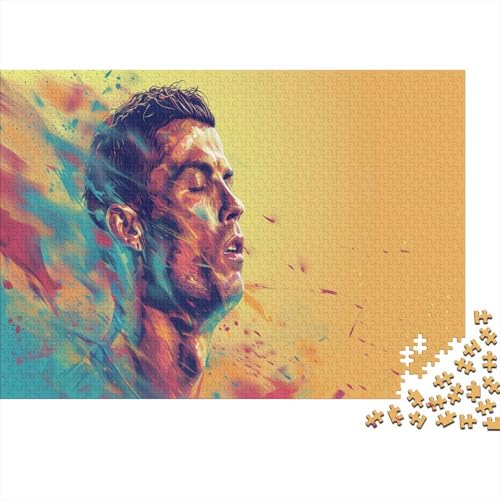 Cristiano Ronaldo Puzzles 1000 Teile Schwer Puzzle Spielzeug Lernspiel Impossible CR7 Herausforderungsspielzeug Für Erwachsene Und Kinder Ab 12 Jahren 1000pcs (75x50cm) von SUFFERBOW
