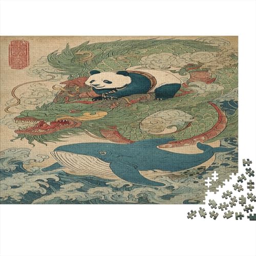 Drache Puzzle 1000-teilige Schwer Puzzle Spielzeug Lernspiel Impossible China Herausforderungsspielzeug Für Erwachsene Und Kinder Ab 14 Jahren 1000pcs (75x50cm) von SUFFERBOW
