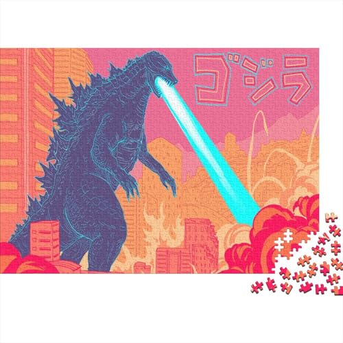 Godzilla Puzzle 1000 Teile Schwer Puzzle Spielzeug Lernspiel Impossible König der Monster Herausforderungsspielzeug Für Erwachsene Und Kinder Ab 12 Jahren 1000pcs (75x50cm) von SUFFERBOW