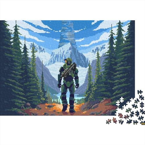 John-117 Puzzle 1000 Teile Schwer Puzzle Spielzeug Lernspiel Impossible Halo Spartan Herausforderung Spielzeug Für Erwachsene Und Kinder Ab 14 Jahren 1000pcs (75x50cm) von SUFFERBOW