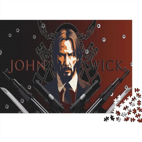 Keanu Reeves Puzzles 1000 Teile Schwer Puzzle Spielzeug Lernspiel Impossible John Wick Herausforderung Spielzeug Für Erwachsene Und Kinder in Bewährter 1000pcs (75x50cm) von SUFFERBOW