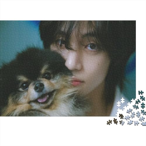 Kim Tae-Hyung Puzzle 1000-teilige Schwer Puzzle Spielzeug Pädagogisches Spiel Impossible BTS Herausforderungsspielzeug Für Erwachsene Und Kinder Ab 12 Jahren 1000pcs (75x50cm) von SUFFERBOW
