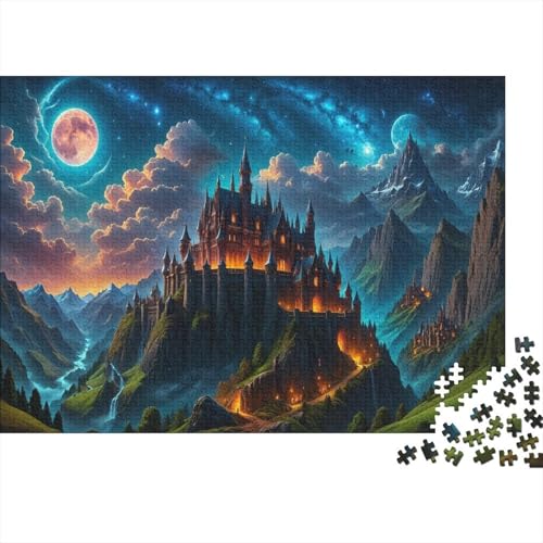 Magisches Schloss Puzzle 1000 Teile Schwer Puzzle Spielzeug Pädagogisches Spiel Impossible Zauberer Herausforderungsspielzeug Für Erwachsene Und Kinder in Bewährter 1000pcs (75x50cm) von SUFFERBOW