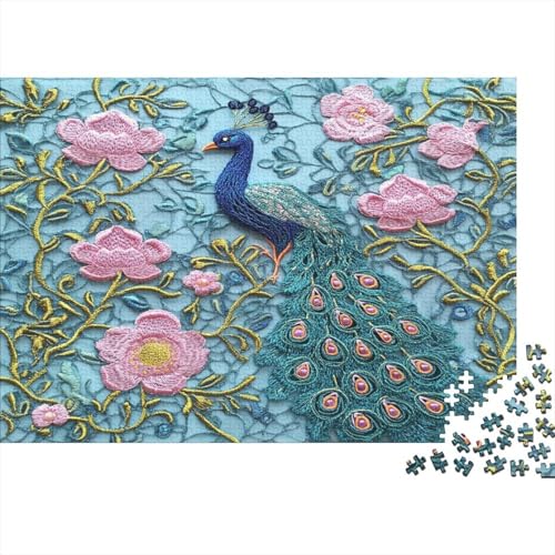 Pfau Puzzle 1000 Teile Schwer Puzzle Spielzeug Pädagogisches Spiel Impossible Schöner Vogel Herausforderungsspielzeug Für Erwachsene Und Kinder Ab 14 Jahren 1000pcs (75x50cm) von SUFFERBOW