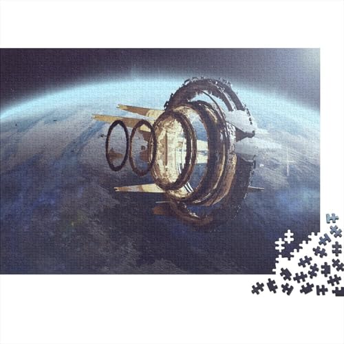 Raumstation Puzzle 1000 Teile Schwer Puzzle Spielzeug Pädagogisches Spiel Impossible Kosmos Herausforderungsspielzeug Für Erwachsene Kinder 1000pcs (75x50cm) von SUFFERBOW