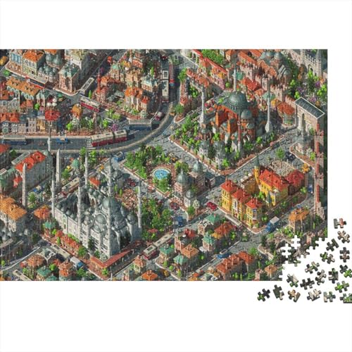Skyline Puzzle 1000 Teile Schwer Puzzle Spielzeug Lernspiel Impossible Stadtbild Herausforderung Spielzeug Für Erwachsene Kinder 1000pcs (75x50cm) von SUFFERBOW
