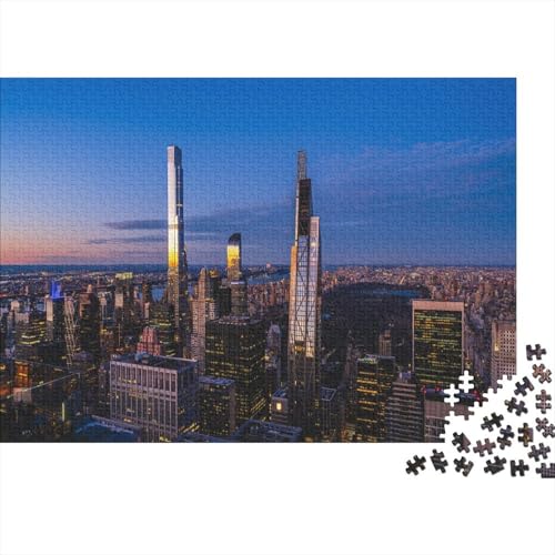 Skyline Puzzle 1000 Teile Schwer Puzzle Spielzeug Lernspiel Impossible Stadtbild Herausforderungsspielzeug Für Erwachsene Kinder 1000pcs (75x50cm) von SUFFERBOW