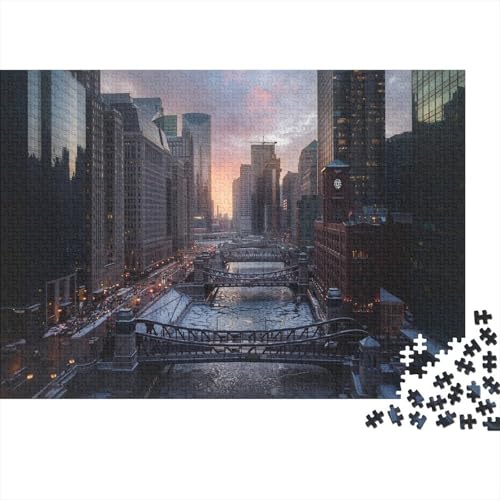 Skyline Puzzle 1000 Teile Schwer Puzzle Spielzeug Lernspiel Impossible Stadtbild Herausforderungsspielzeug Für Erwachsene Und Kinder Ab 14 Jahren 1000pcs (75x50cm) von SUFFERBOW