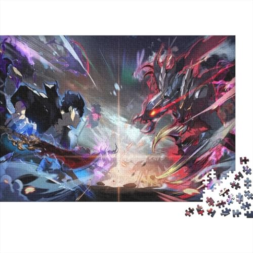 Solo-Leveling Puzzle 1000 Teile Schwer Puzzle Spielzeug Pädagogisches Spiel Impossible Sung Jinwoo Herausforderung Spielzeug Für Erwachsene Und Kinder Ab 12 Jahren 1000pcs (75x50cm) von SUFFERBOW