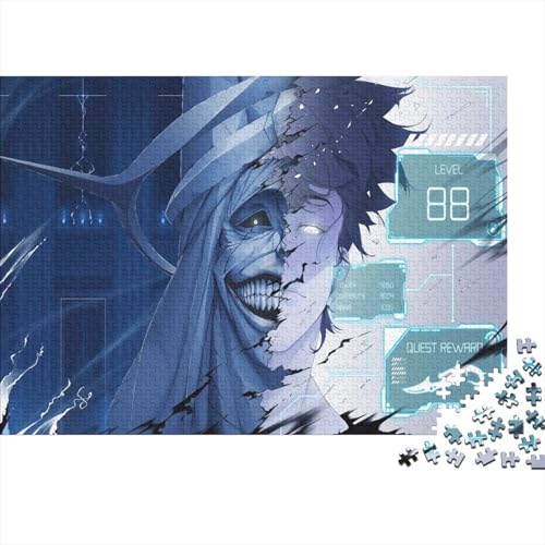 Solo-Leveling Puzzle 1000-teilige Schwer Puzzle Spielzeug Lernspiel Impossible Sung Jinwoo Herausforderung Spielzeug Für Erwachsene Und Kinder in Bewährter 1000pcs (75x50cm) von SUFFERBOW