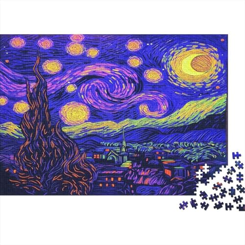 Sternennacht Puzzlespiel 1000 Teile Für Erwachsene, Einzigartige Kunstwerke Und Vorlage - Geburtstagsgeschenk - Spaßige Puzzles Mit Überraschung Von Puzzle in A Bag Puzzel 1000pcs Gogh Kunst von SUFFERBOW