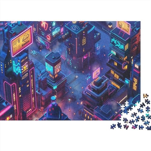 Technologie-Stadt Puzzle 1000-teilige Schwer Puzzle Spielzeug Lernspiel Impossible Zukunft Herausforderung Spielzeug Für Erwachsene Kinder 1000pcs (75x50cm) von SUFFERBOW
