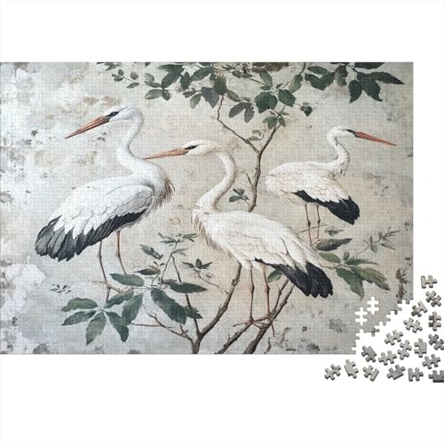 Weißstörche Puzzle 1000 Teile Schwer Puzzle Spielzeug Lernspiel Impossible Vogel Herausforderungsspielzeug Für Erwachsene Und Kinder Ab 14 Jahren 1000pcs (75x50cm) von SUFFERBOW