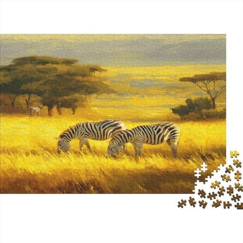 Zebras Puzzle 1000-teilige Schwer Puzzle Spielzeug Pädagogisches Spiel Impossible Wildtiere Herausforderungsspielzeug Für Erwachsene Kinder 1000pcs (75x50cm) von SUFFERBOW