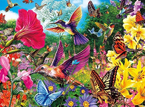 Puzzle 1000 Teile für Erwachsene Mini Puzzles Blume Schmetterling Kolibri Teenager Kinder Familie Herausfordernde Spiele Unterhaltung Spielzeug Geschenke 38 * 26 cm von SUGOO