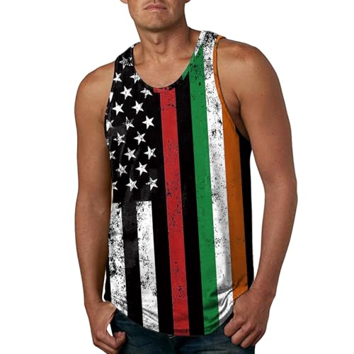 4. Juli Herren-Tanktop mit USA-Flagge, ärmellos, Grafik, Fitnessstudio, Workout, amerikanische Flagge (TYPE - 4, M) von SUIBOZ