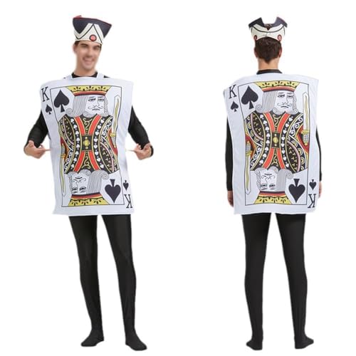 Ace of Hearts Königsfamilie & Wächter Kostüm Set:Mittelalterliches Halloween & Weihnachten Rollenspiel Outfit für Karneval & Familienspaß (Pik Königskostüm, Erwachsene) von SUIBOZ