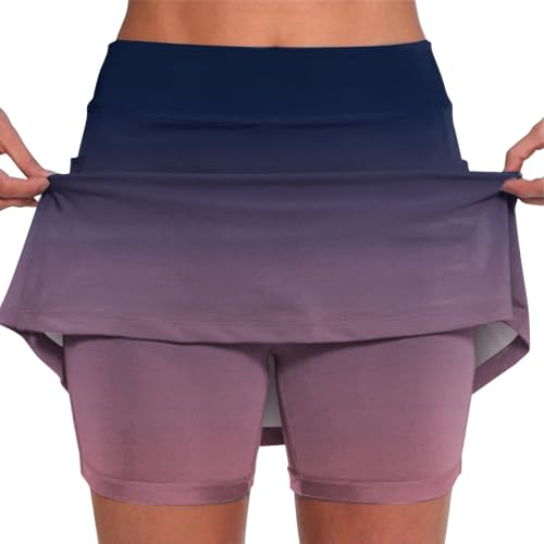 Golfröcke für Frauen, plus Größe, Shorts für Frauen, Shorts mit Taschen, Bauchsteuerrock, Yoga, Laufen, sportliche Tennisshorts (TYP - 7, 5XL) von SUIBOZ