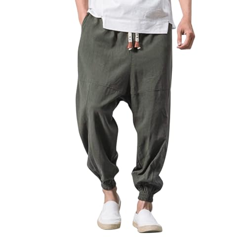 Herren Jogger, Sweatpants, Low Crotch Sweats Slim Fit Hose Harem Hip Hop Hose (Grau, M) von SUIBOZ