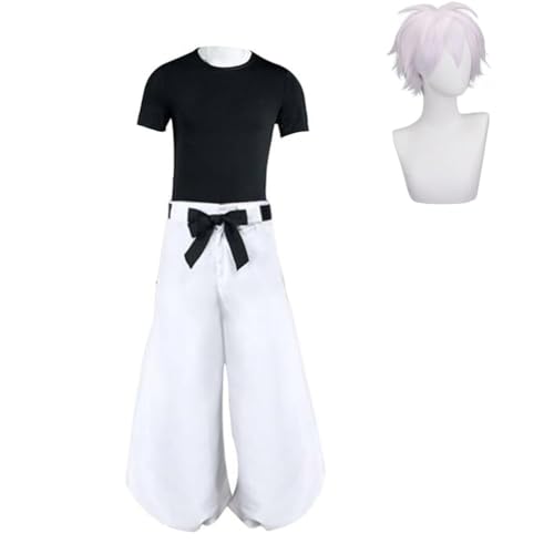 JJK Gojo Satoru Cosplay Kostüm Anzug Herren Uniform Erwachsene Rollenspiel Anime Karneval Halloween Party (Gojo Satoru Kostüm Full Set, 3XL) von SUIBOZ