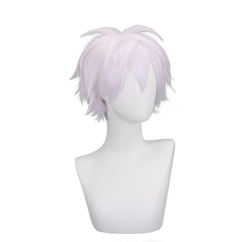 JJK Gojo Satoru Cosplay Kostüm Anzug Herren Uniform Erwachsene Rollenspiel Anime Karneval Halloween Party (Gojo Satoru Perücke, Einheitsgröße) von SUIBOZ