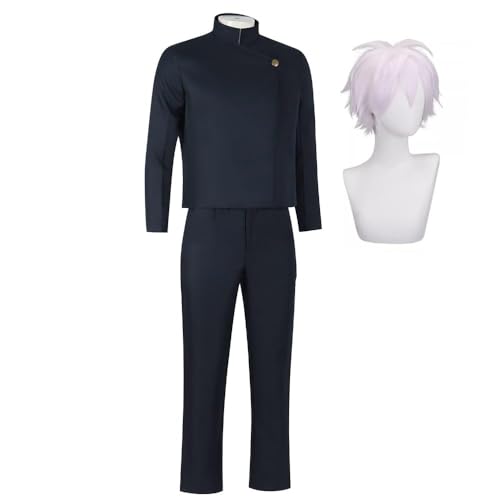 JJK Gojo Satoru Cosplay Kostüm Anzug Herren Uniform Erwachsene Rollenspiel Anime Karneval Halloween Party (Gojo Satoru Uniform Full Set, M) von SUIBOZ