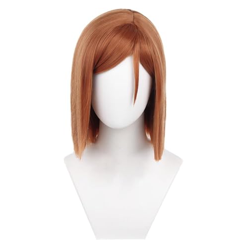 JJK Nobara Kugisaki Kostüm Cosplay Anzug Perücke, Frauen Kleid Erwachsene Rollenspiel Anime Karneval Halloween Party Uniform (Nobara Kugisaki Perücke, Einheitsgröße) von SUIBOZ