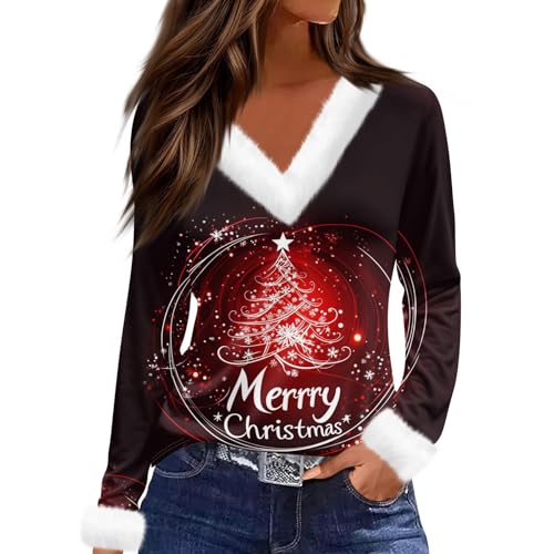 Lustiger Weihnachtspullover, hässliche Weihnachtspullover für Damen, Übergröße, Damen-Pullover, Weihnachts-Shirts für Damen, Schneemann-Shirts für Damen, Weihnachten (Typ - 4, S) von SUIBOZ