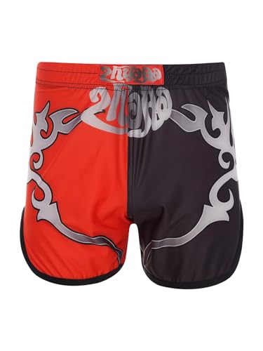 Muay-Thai-Shorts, für Kinder, Mädchen, Jungen, Boxen, Kickboxen, MMA, Trainingshose aus Satin, BJJ, Grappling-Shorts (A, 5–6 Jahre) von SUIBOZ