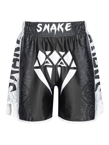 Muay-Thai-Shorts für Kinder, Jungen, Mädchen, Boxhose, MMA, Käfigkampf, Grappling, Kampfsport, Kickboxen (Typ A, 9–10 Jahre) von SUIBOZ