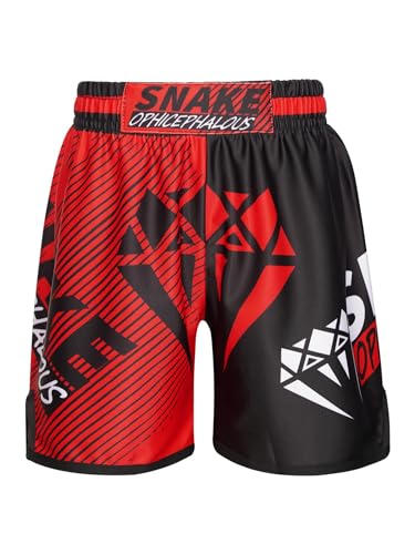 Muay-Thai-Shorts für Kinder, Jungen, Mädchen, Boxhose, MMA, Käfigkampf, Grappling, Kampfsport, Kickboxen (Typ C, 9–10 Jahre) von SUIBOZ