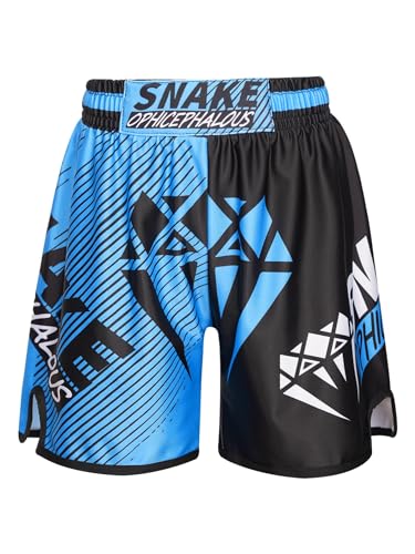 Muay-Thai-Shorts für Kinder, Jungen, Mädchen, Boxhose, MMA, Käfigkampf, Grappling, Kampfsport, Kickboxen (Typ F, 11–12 Jahre) von SUIBOZ