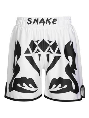 Muay-Thai-Shorts für Kinder, Jungen, Mädchen, Boxhose, MMA, Käfigkampf, Grappling, Kampfsport, Kickboxen (Typ H, 15–16 Jahre) von SUIBOZ