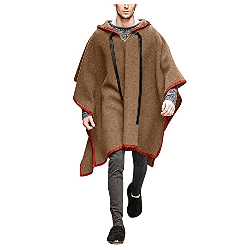 Poncho für Herren, Poncho aus Wolle, für Erwachsene, mexikanischer Stil, Umhang mit Kapuze, mexikanischer Poncho mit Kapuze, mexikanischer Decke, Poncho mit unregelmäßigen Fledermausärmeln, Poncho (B Poncho für Herren, Poncho aus Wolle, für Erwachsene, mexikanischer Stil, Umhang mit Kapuze, mexikanischer Poncho mit Kapuze, mexikanischer Decke, Poncho mit unregelmäßigen Fledermausärmeln, Poncho (B von SUIBOZ