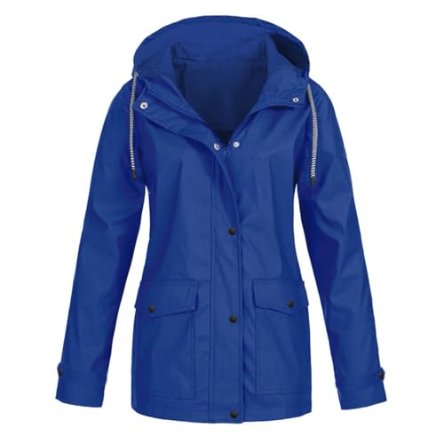 SUIBOZ Damenmantel, wasserdichte Jacke, Wintermäntel für Damen, Übergröße, solide, Outdoor-Sportbekleidung mit Kapuze, solide Regenjacke, wasserdicht, winddicht, lockeres Oberteil, Winter, Blau, Größe SUIBOZ Damenmantel, wasserdichte Jacke, Wintermäntel für Damen, Übergröße, solide, Outdoor-Sportbekleidung mit Kapuze, solide Regenjacke, wasserdicht, winddicht, lockeres Oberteil, Winter, Blau, Größe von SUIBOZ