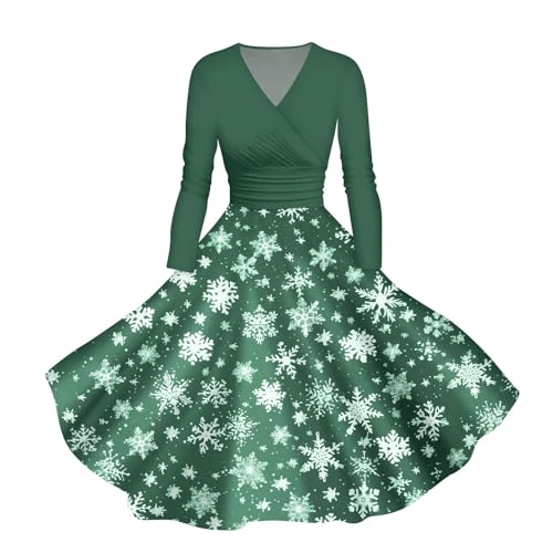 SUIBOZ Grünes Weihnachtskleid, formell, lange Kleider für Damen, Herbstkleid, Apfelweinkleid, Abendkleid, Freizeitkleider, Weihnachten für Damen Plus (TYPE - 11, XXL) von SUIBOZ