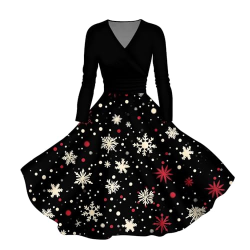 SUIBOZ Grünes Weihnachtskleid, formell, lange Kleider für Damen, Herbstkleid, Apfelweinkleid, Abendkleid, Freizeitkleider, Weihnachten für Damen Plus (TYPE - 15, 4XL) von SUIBOZ