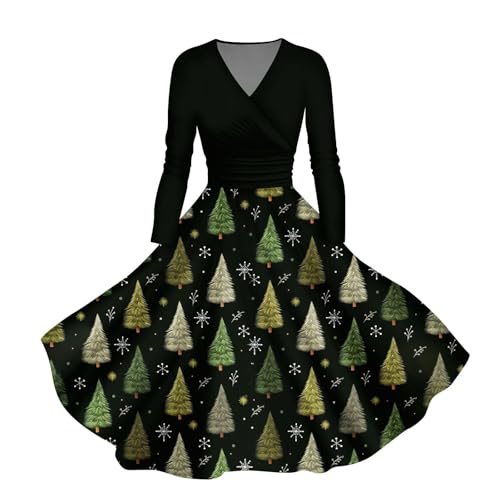 SUIBOZ Grünes Weihnachtskleid, formell, lange Kleider für Damen, Herbstkleid, Apfelweinkleid, Abendkleid, Freizeitkleider, Weihnachten für Damen Plus (TYPE - 17, 3XL) von SUIBOZ