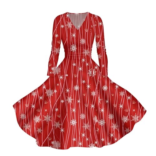 SUIBOZ Grünes Weihnachtskleid für Damen, formelle lange Kleider für Damen, Herbst-Apfelweinkleid, Abendkleid, Freizeitkleider, Weihnachtskleider für Damen (TYPE - 1, M) von SUIBOZ