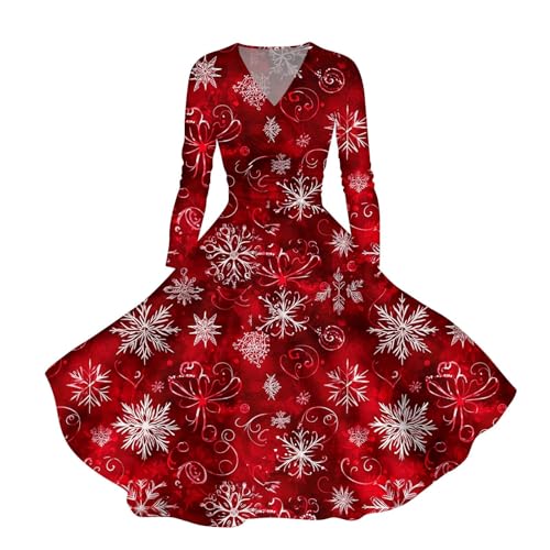 SUIBOZ Grünes Weihnachtskleid für Damen, formelle lange Kleider für Damen, Herbst-Apfelweinkleid, Abendkleid, Freizeitkleider, Weihnachtskleider für Damen (Typ - 4, XL) von SUIBOZ