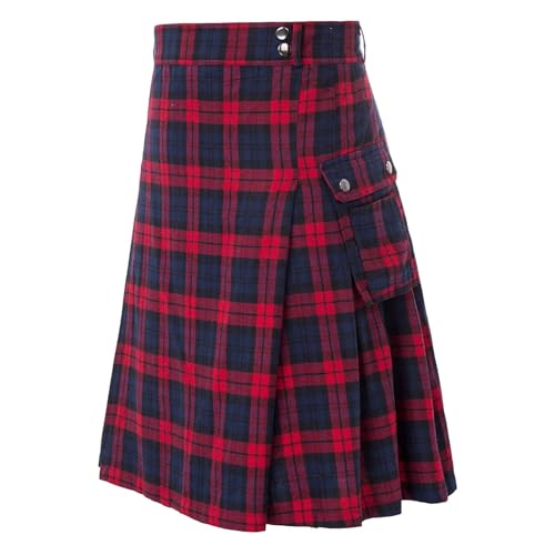 SUIBOZ Herren-Kilt für Herren, taktischer Kilts für Herren, irisch-schottischer Kilts, Herren-Rock mit Cargotaschen, Weinrot, Größe M SUIBOZ Herren-Kilt für Herren, taktischer Kilts für Herren, irisch-schottischer Kilts, Herren-Rock mit Cargotaschen, Weinrot, Größe M von SUIBOZ