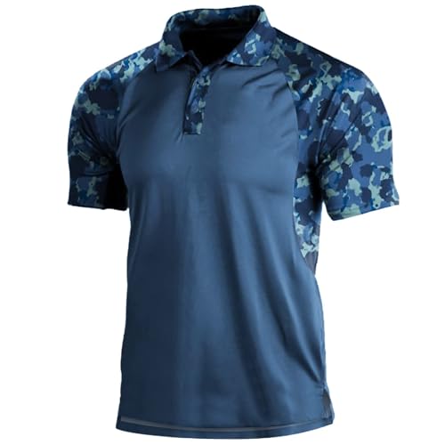 SUIBOZ Herren-Poloshirt, Camouflage, kurzärmelig, Militär, taktisch, Golf, sportlich, feuchtigkeitsableitend, lässig, Größe Xb-Blau, Größe XXL SUIBOZ Herren-Poloshirt, Camouflage, kurzärmelig, Militär, taktisch, Golf, sportlich, feuchtigkeitsableitend, lässig, Größe Xb-Blau, Größe XXL von SUIBOZ